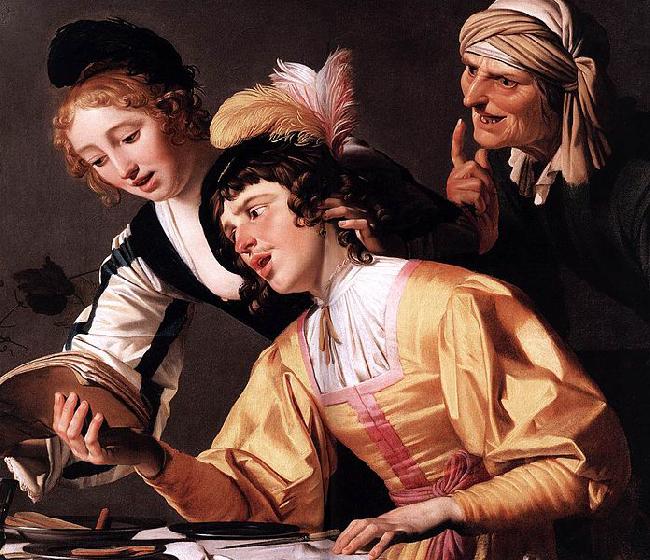 Gerard van Honthorst The Concert, Detail oil painting image